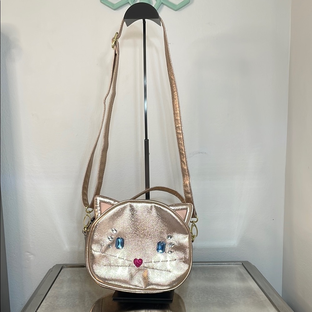 Betsey Johnson Gold Cat Crossbody Bag
